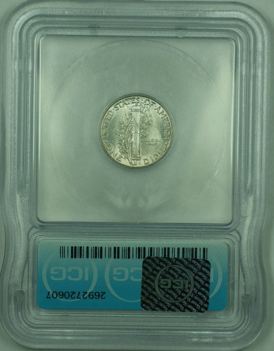 1943 Silver Mercury Dime 10c ICG MS-65 Lightly Toned