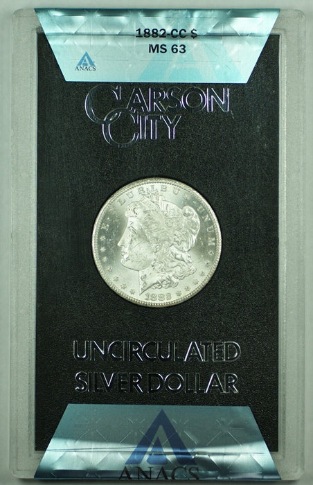 1882-CC GSA Morgan Silver $1 Dollar Coin ANACS MS 63 (14) D