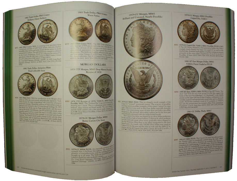 September 17-18 & 20 2015 U.S Coin Auction #1224 Catalog Heritage (A159)