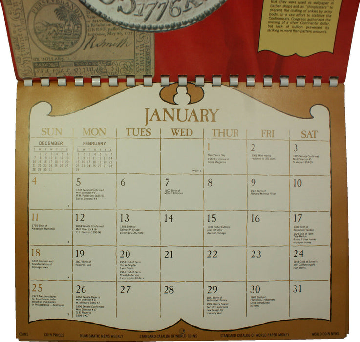 1976 American Revolution on Coins Calendar by Krause Publications