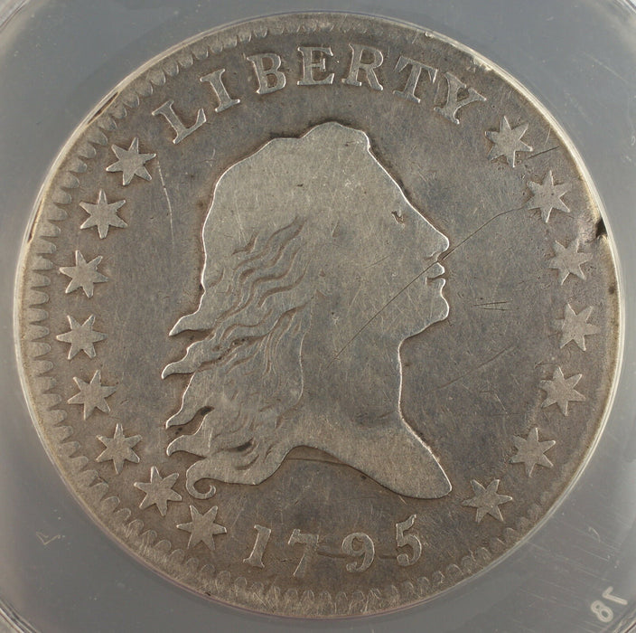 1795 Flowing Hair Silver Half 50c Coin O-106 *Quite Scarce* ANACS F-15 Details