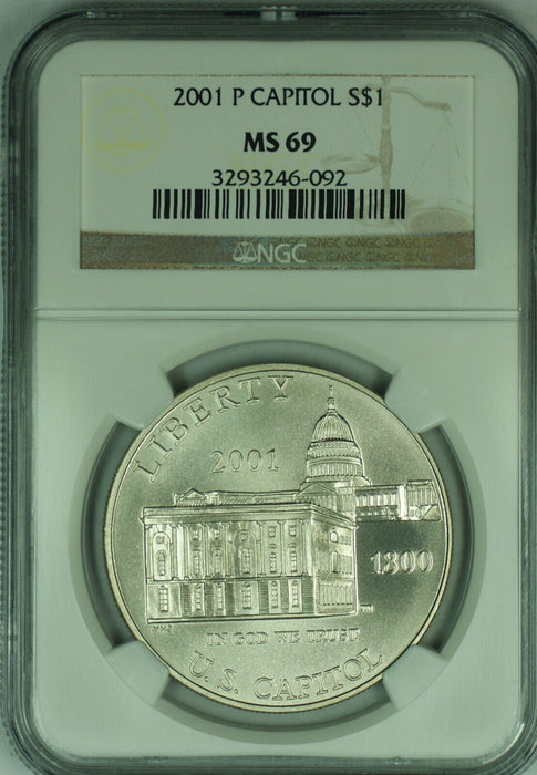 2001 U.S. Capital Commemorative Silver $1 Dollar NGC MS 69 (49)