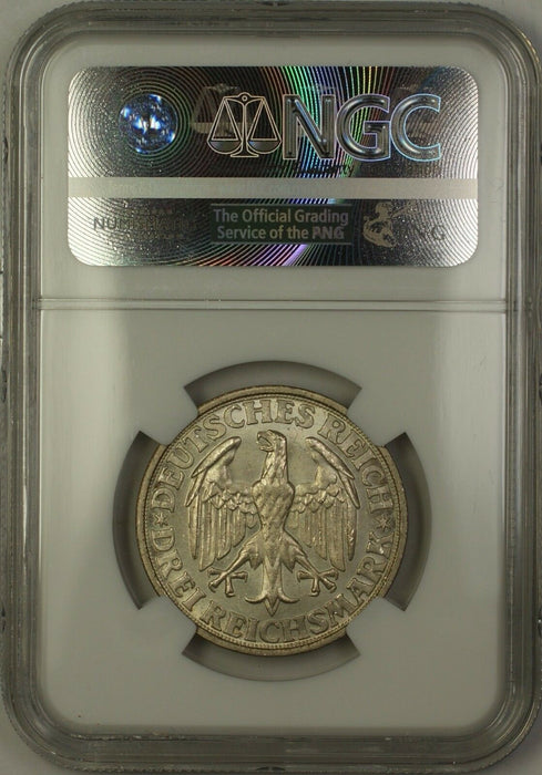 1928D Germany Dinkelsbuhl 3M Three Marks Silver Coin NGC MS-64