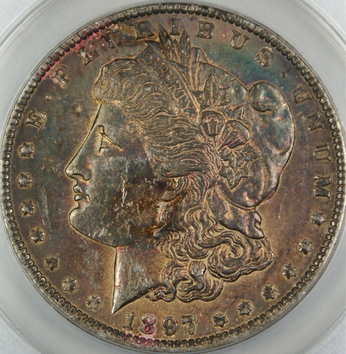 1897-O Morgan Silver Dollar Coin, ANACS AU-58 Details - Cleaned, Toned Coin