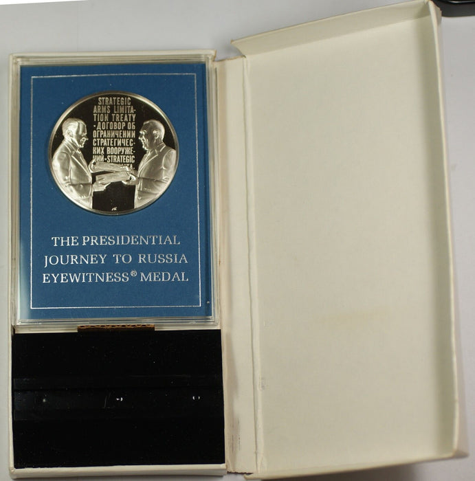 Franklin Mint  the Presidential Journey to Russia Sterling Silver Proof Medal