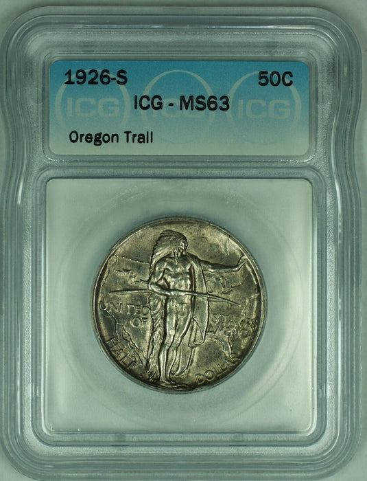 1926-S Oregon Trail Commemorative 50C Half Dollar ICG MS 63 (50)