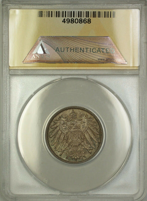 1907-A Germany 1M Mark Silver Coin ANACS MS-66