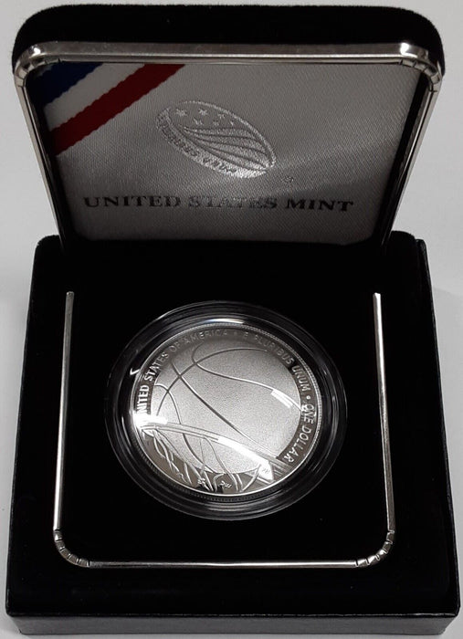 2020-P Basketball Hall of Fame USA Proof Silver Dollar $1 Coin in OGP w/COA
