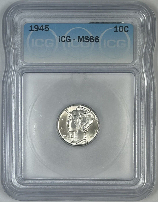1945 Mercury Silver Dime 10c Coin ICG MS 66 (54) A