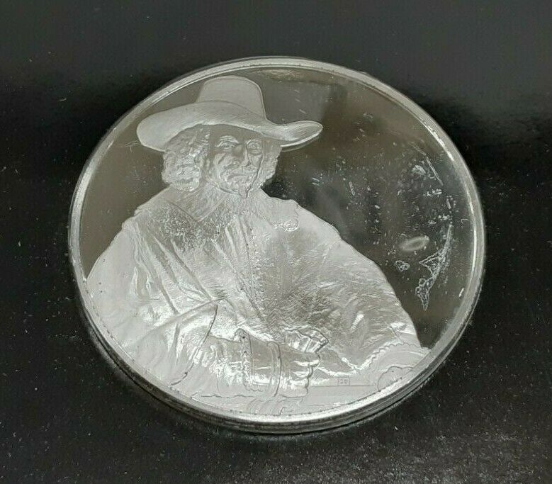 Franklin Mint Genius/Rembrandt PR .925 Silver Medal-Nicolaas Bambeeck in Card