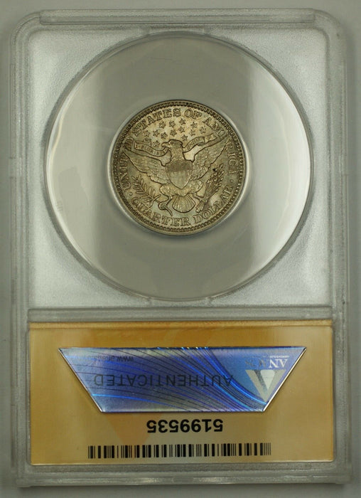 1914 Barber Silver Quarter Coin ANACS AU-55 (Better Coin)