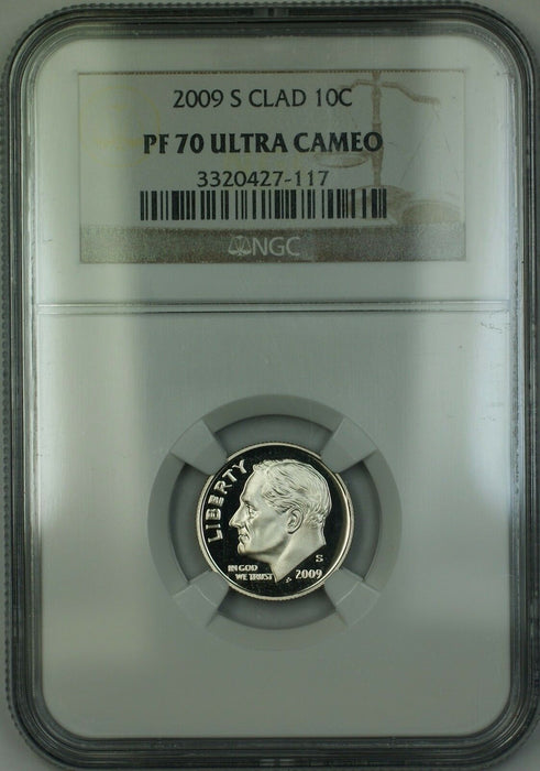 2009-S Proof Roosevelt Dime 10c NGC PF-70 Ultra Cameo *PERFECT GEM COIN*