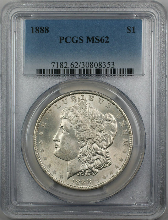 1888 Morgan Silver Dollar $1 Coin PCGS MS-62 Better Quality (3C)