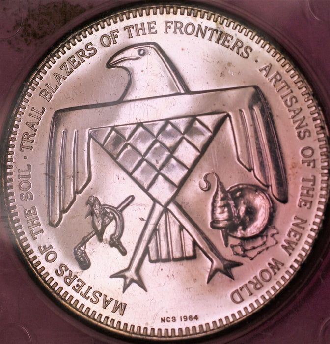 1964 The American Indian First Pioneer Trail Blazer Artisans Silver Proof Medal