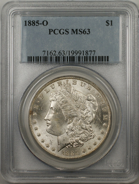 1885-O Morgan Silver Dollar $1 Coin PCGS MS 63 Better Coin (BR-18 O)