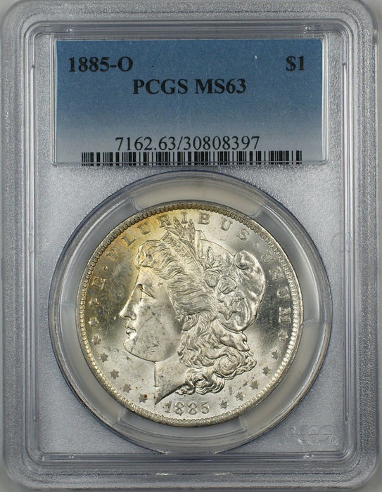 1885-O Morgan Silver Dollar $1 PCGS MS-63 Lightly Toned (Better Coin) (7D)
