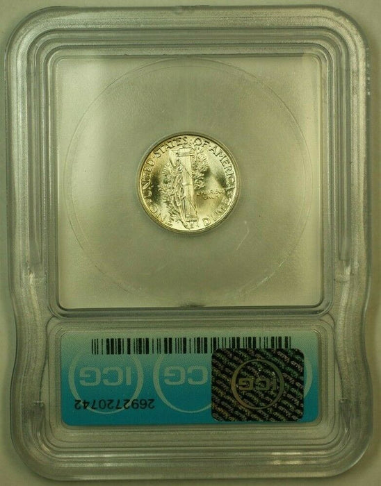 1943 Silver Mercury Dime 10c Coin ICG MS-65 KK