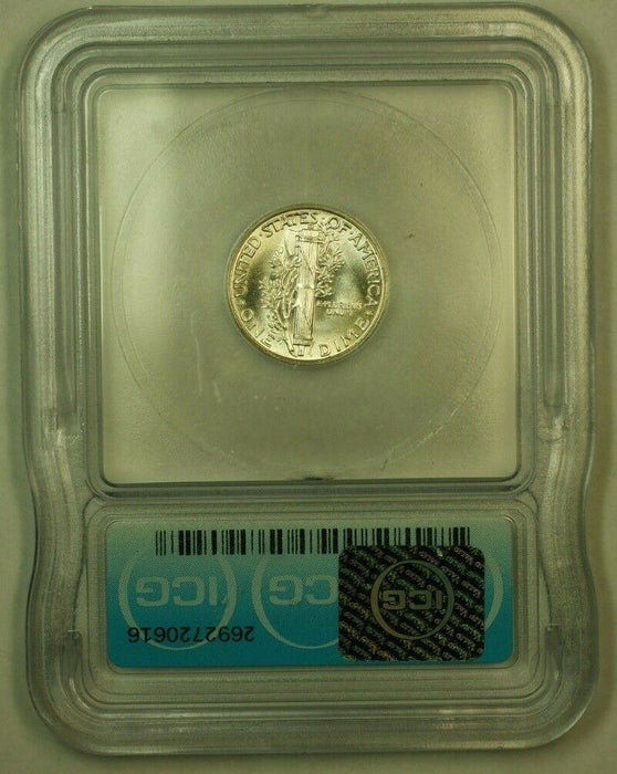 1943 Silver Mercury Dime 10c Coin ICG MS-65 B
