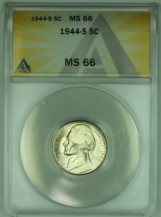 1944-S Jefferson Silver Nickel 5C ANACS MS 66 (51) B