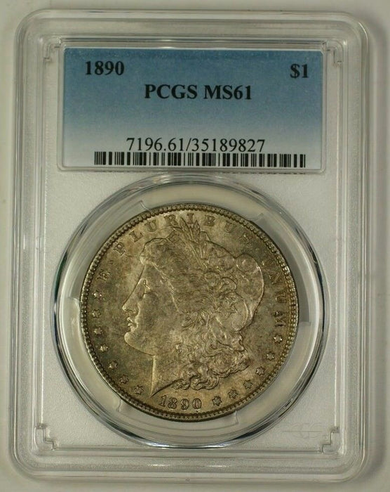 1890 US Morgan Silver Dollar Coin $1 PCGS MS-61 Toned (C) (18)
