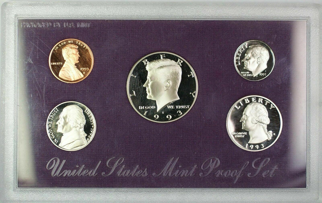 1993 U.S. Mint 5 Coin Proof Set NO BOX NO COA