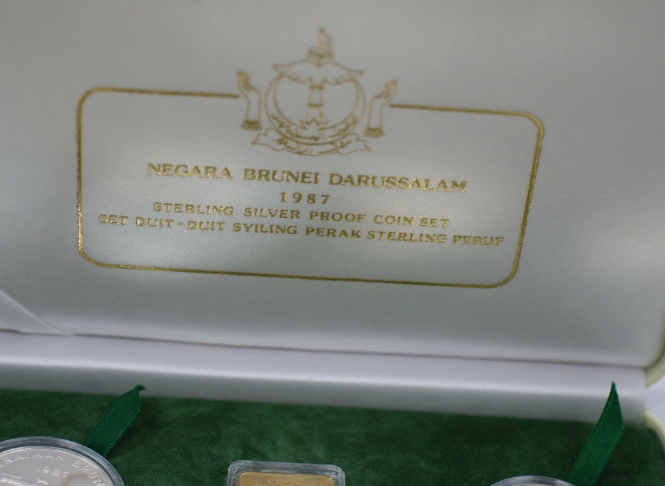 1987 Brunei Darssalam Attractive Sterling Silver Six Coin Gem Proof Set 1 Token