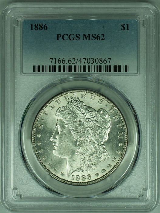 1886 Morgan Silver Dollar Coin  PCGS MS-62 Better Coin   (39B)