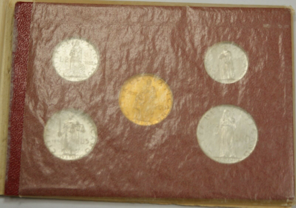 1952 Vatican 5 Coin Mint Set in Original Packaging Gold 100 Lira