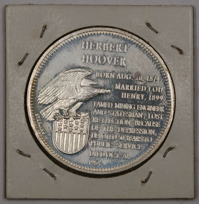 Herbert Hoover Silver Medal 31st President With Information on the Reverse