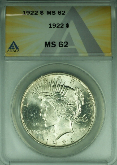 1922 Peace Silver Dollar S$1 ANACS MS-62 Better Coin  (45)