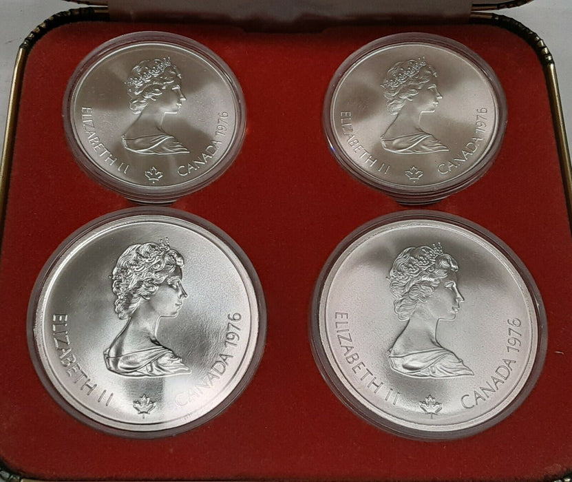 1976 Canada Montreal Olympic Games .925 Silver Four Coin Set in RCM OGP