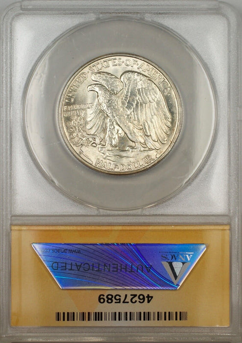 1942-D Walking Liberty Silver Half Dollar 50c ANACS MS 62 (Better Coin)