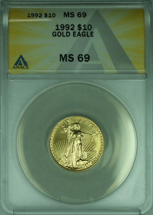 1992 Gold American Eagle 1/4 Oz $10 AGE Coin ANACS MS-69  Tougher Date