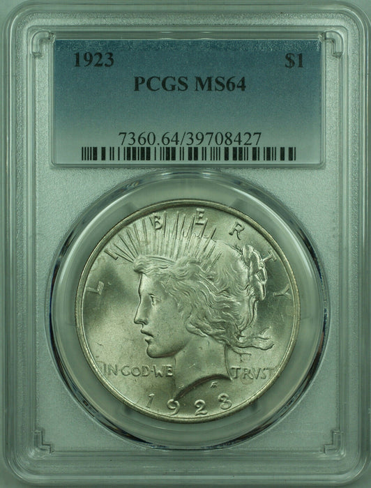 1923 Peace Silver Dollar $1 Coin PCGS MS-64 Better Coin (29) M