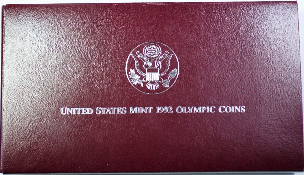1992-S USA Olympics Baseball Silver Dollar Coin & Gymnastics Half Dol. in OGP