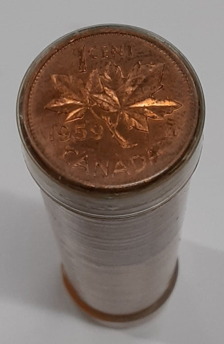 1959 Canada Cent Roll - 50 BU Coins in Coin Tube
