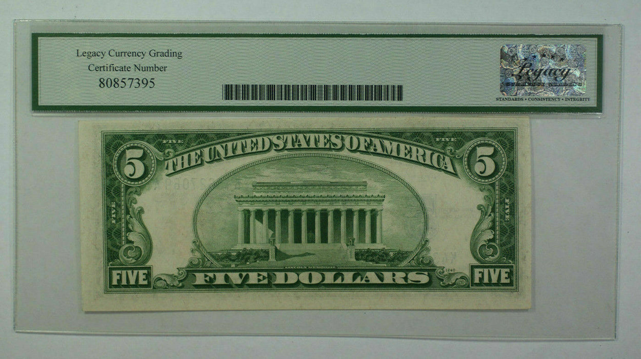 1934 A $5 Five Dollar North Africa Silver Certificate Legacy (PCGS) 63 PPQ
