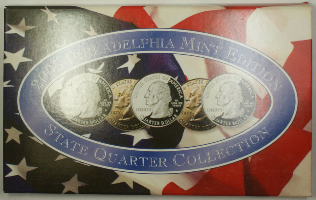 2003 Philadelphia Mint Edition State Quarter Collection 5 Quarter UNC Set