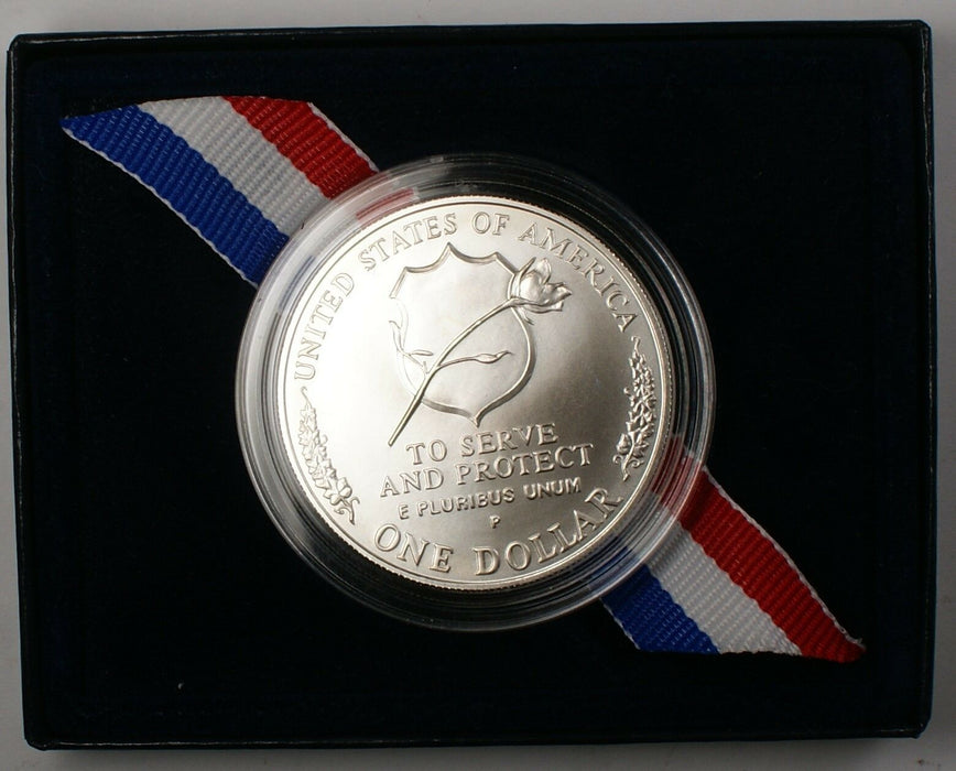 1997 US Mint Law Enforcement Memorial UNC Silver Dollar Commemorative Coin
