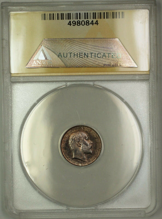 1907 Great Britain King Edward VII Maundy 3P Three Pence Silver Coin ANACS MS-64