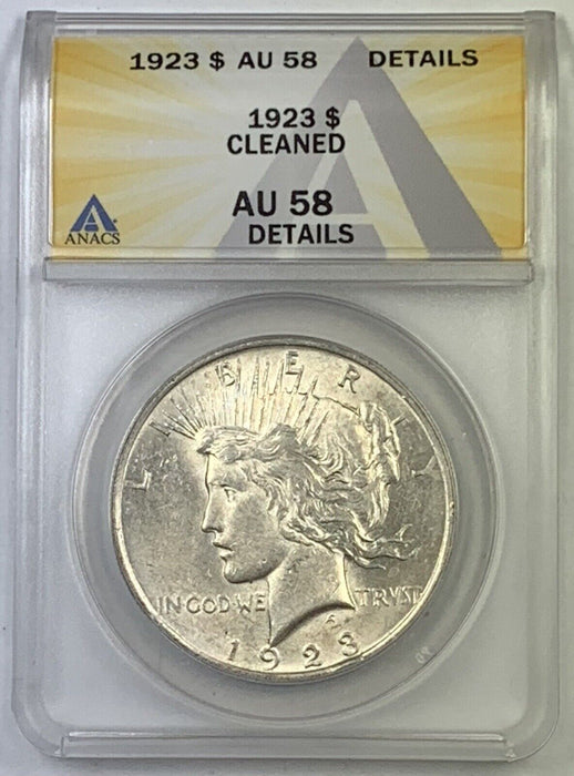 1923 Peace Silver $1 Dollar Coin ANACS AU 58 Details