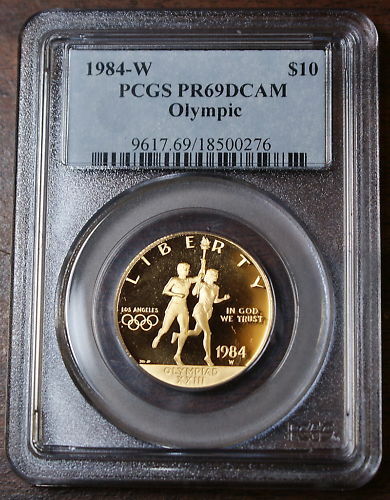 1984-W Olympic $10 Gold Commemorative, PCGS PR-69 DCAM