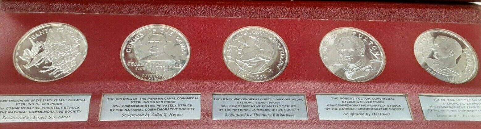 National Commemorative Society Series II Sterling Silver 50 Medal Set Proof