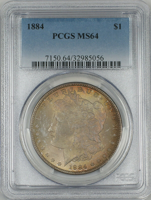 1884 Morgan Silver Dollar $1 Coin PCGS MS-64 *Nicely Toned* (Ta)