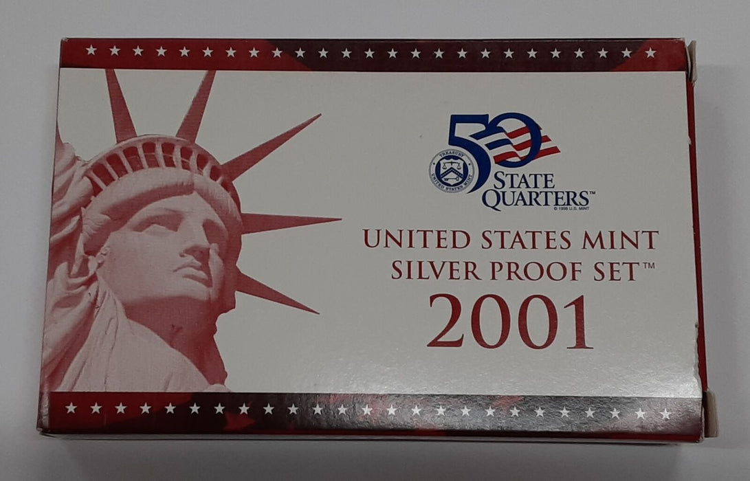 2001-S US Mint Silver Proof Set 10 Gem Coins - NO Box or COA