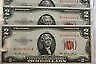(4) Series 1953 $2 United States Note- Consecutive Serial Numbers- (A2)