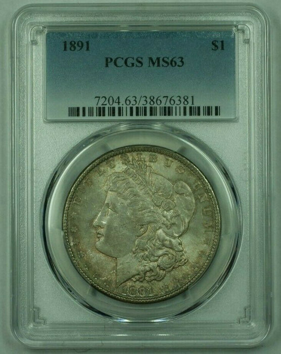 1891 Morgan Silver Dollar S$1 PCGS MS-63 (B) (Toned) (26)