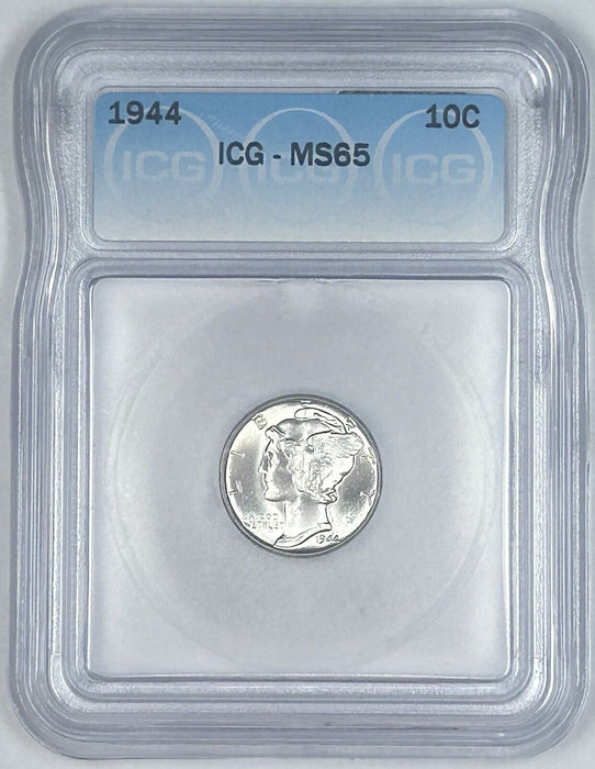 1944 Mercury Silver Dime 10c Coin ICG MS 65 (54) E