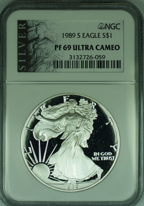 1989-S American Proof Silver Eagle $1 NGC PF 69 Ultra Cameo (49)