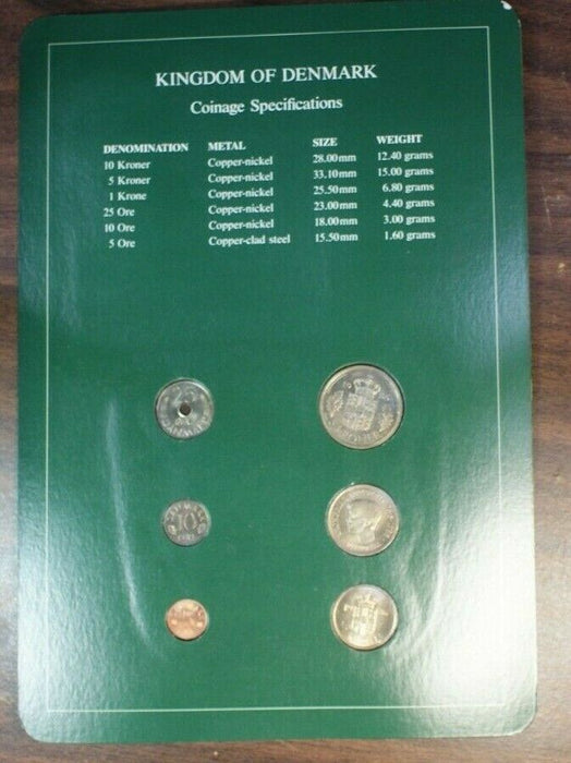 Coin Sets of All Nations Kingdom of Denmark UNC 6 Coins BU